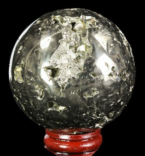 Polished Pyrite Sphere - Peru #65113